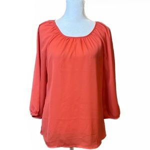 Old Navy Coral Solid Long Sleeved Scoop Neck Blouse, Women’s Size Small.